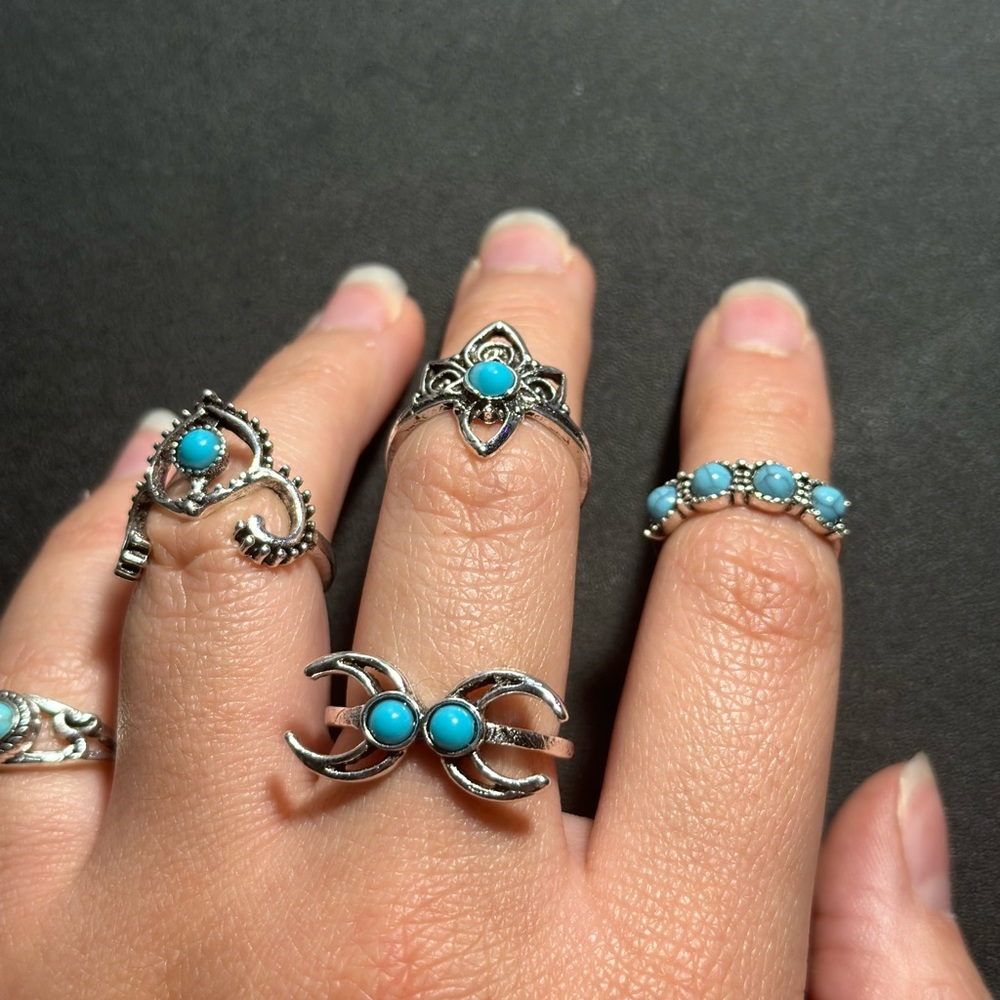 Turquoise ring set - Picture 2 of 4